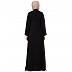 Front open zipper abaya with pintucks- Black Front open zipper abaya with pintucks- Black